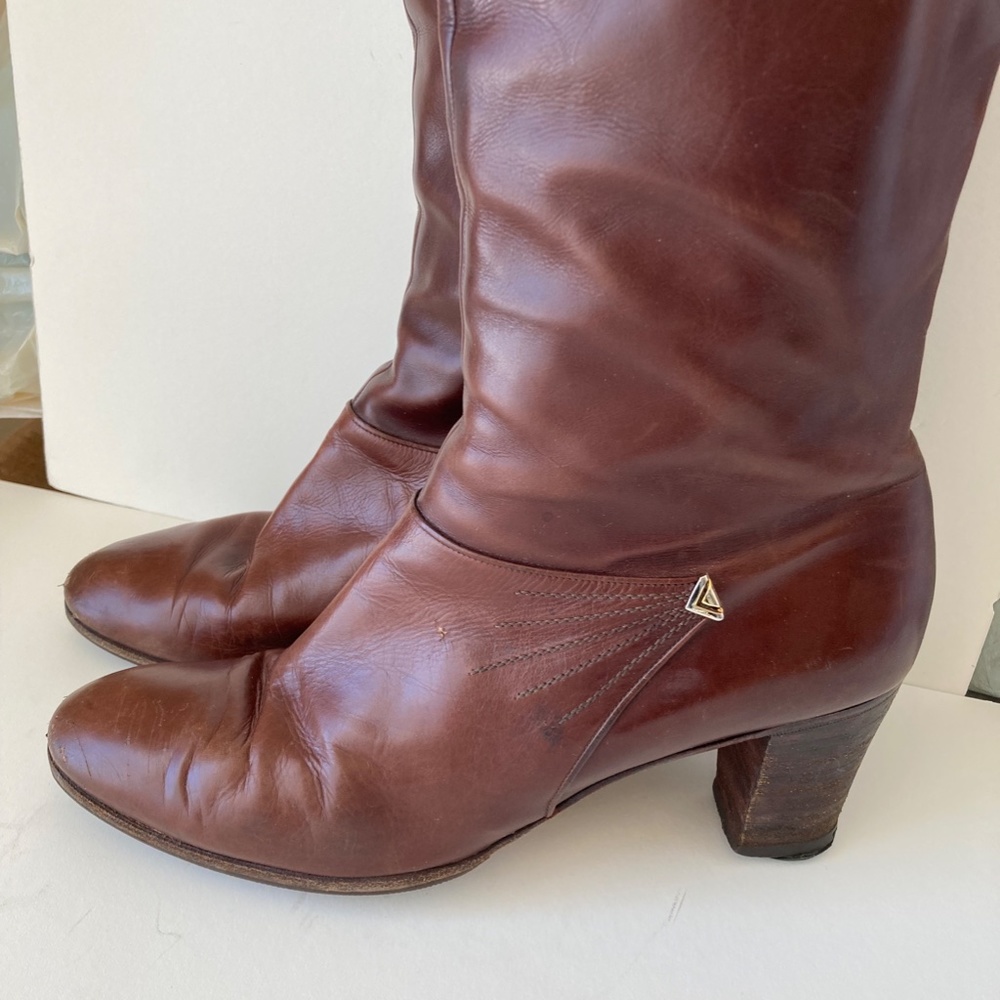 Salvatore Ferragamo Vintage Leather Boots Made in Italy - Picture 2 of 13